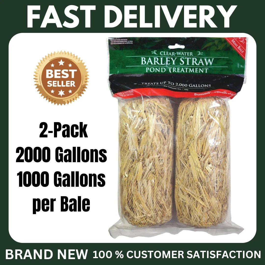 Clear-Water Barley Straw Pond Treatment 2-Pack, Treats Up to 2000 Gallons