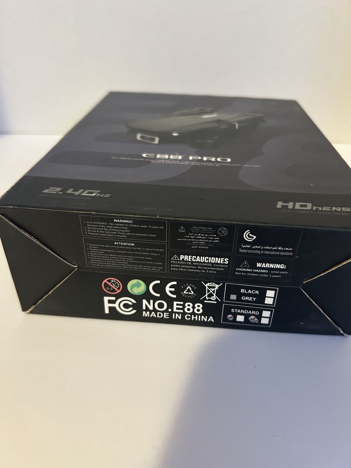 E88 Pro Dual Camera Foldable Quadcopter Drone HD App Control Black
