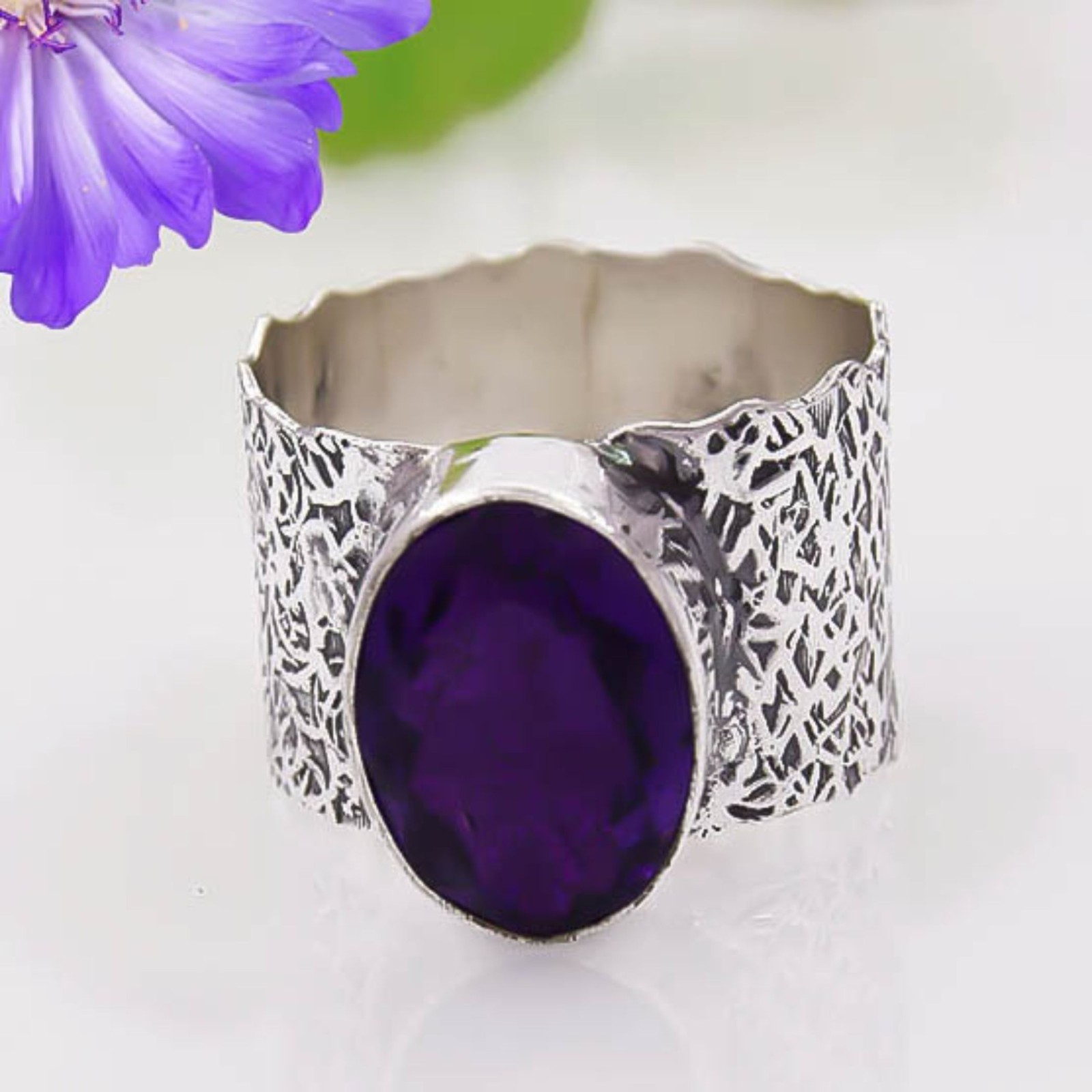 Blue Tanzanite Gemstone 925 Sterling Silver Handmade Jewelry Ring Gift For