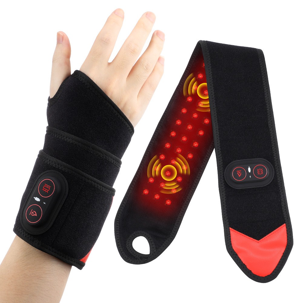 Cordless Hand Wrist Red Light Massager Pain Relief w/3Heat and 3 Vibration Modes