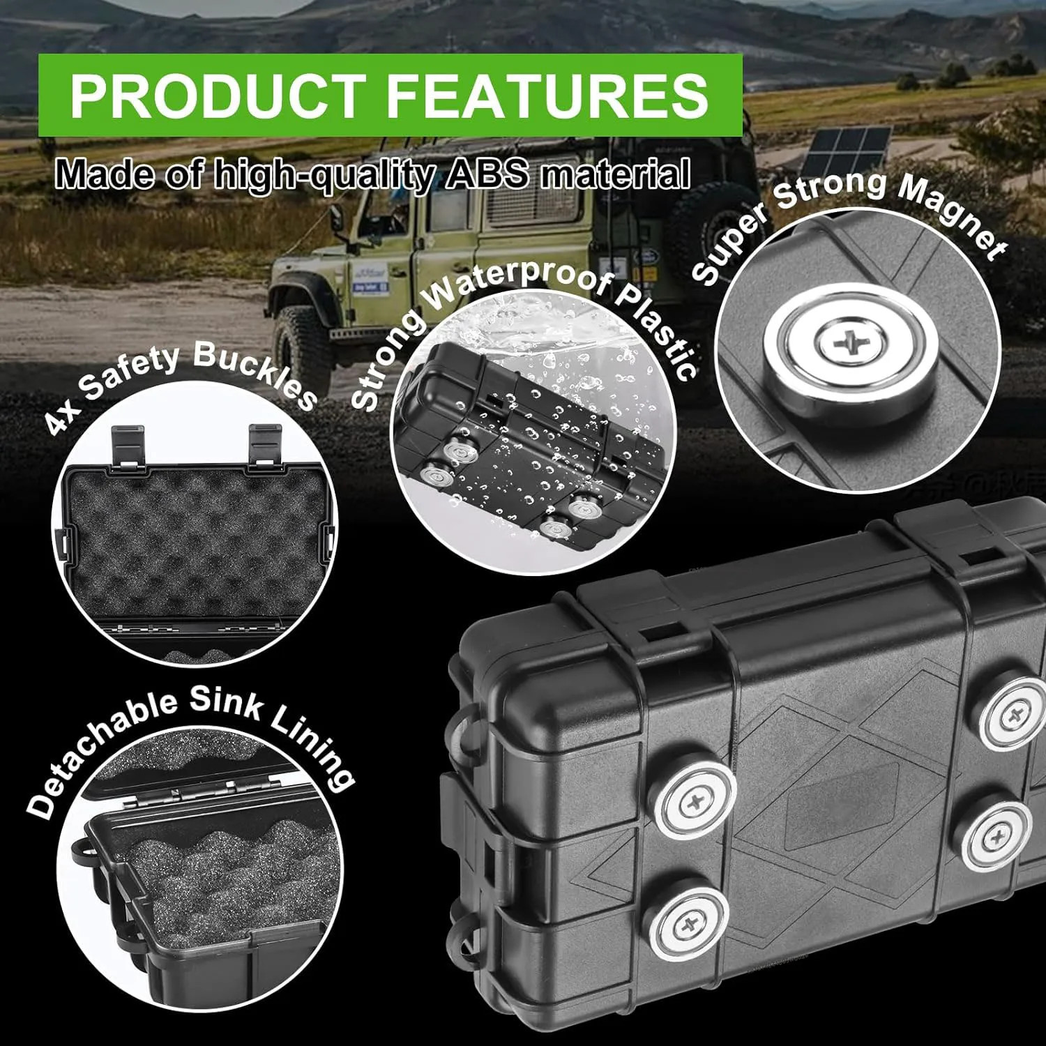 Upgraded Magnetic Key Holder Under Car Waterproof Magnetic Key Holder Under