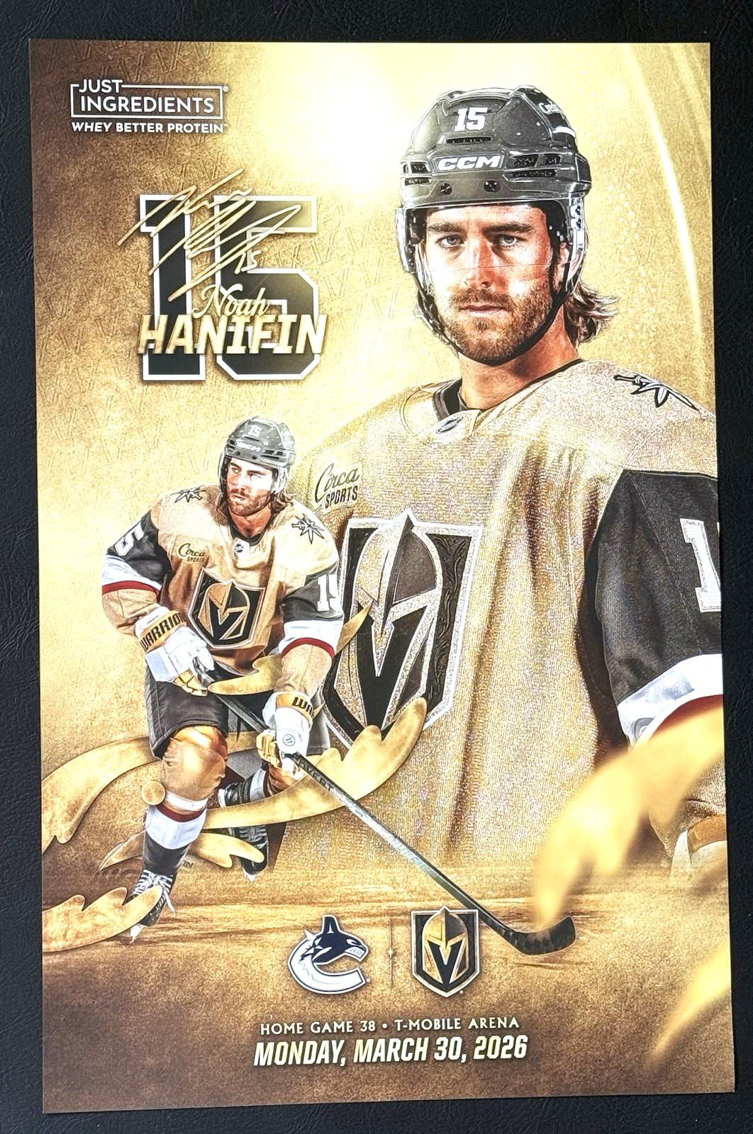 2025-26 VEGAS GOLDEN KNIGHTS HOME GAME #38 GAME DAY POSTER  MARCH 30TH, 2026