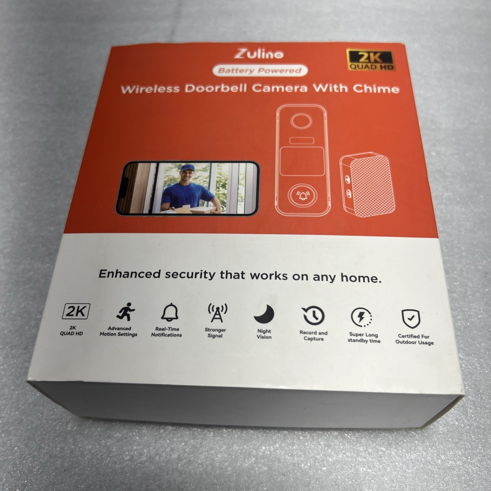 Zulino wireless doorbell camera with Chime NOBv Open Box