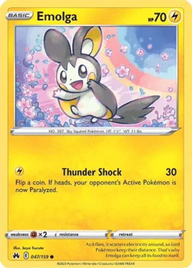 Emolga - 047/159 - Common - Near Mint - Sword & Shield - Crown Zenith