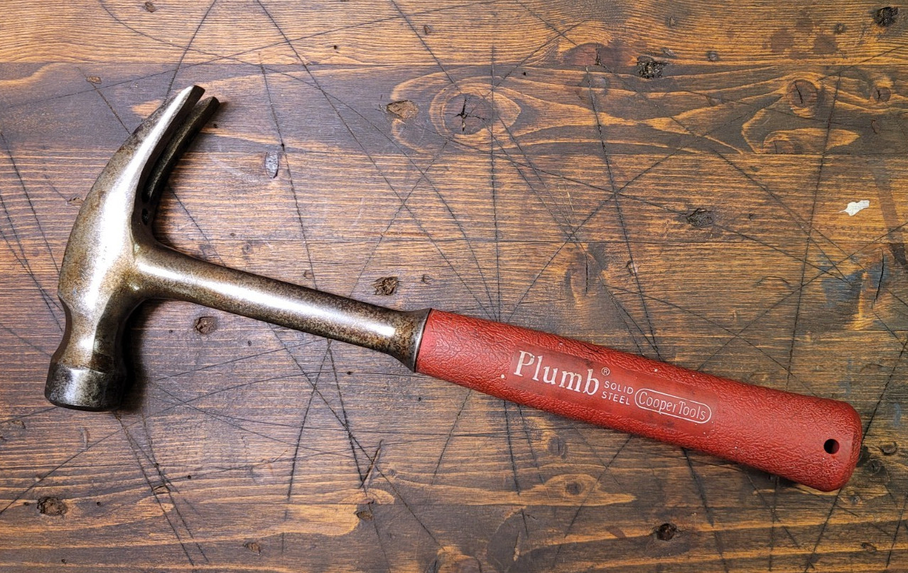 Vintage Plumb Hammer All Steel Construction Cooper Tools Full Weight is 2 lbs.