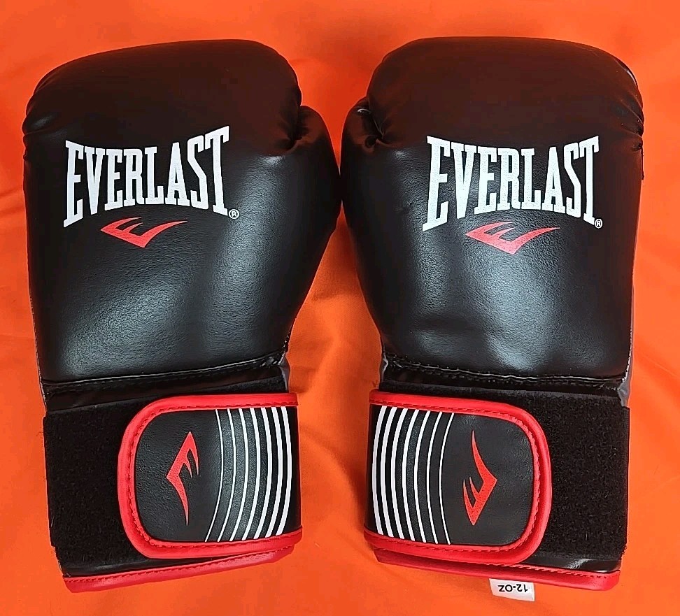 Everlast Core Training Boxing Gloves 12oz Wrist Wrap Red Black Grey Set Pair