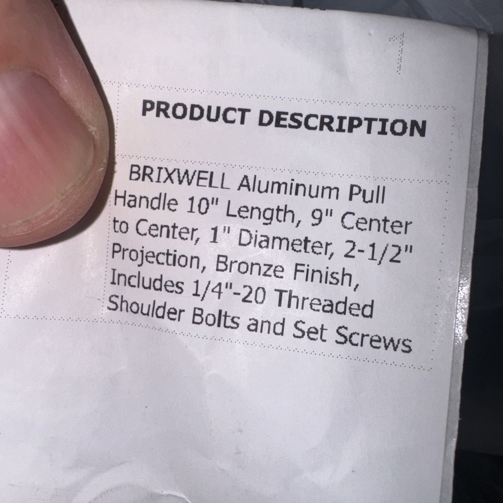 🚪Brixwell 10" Aluminum Pull Handle with 9" Mounting, Bronze Finish