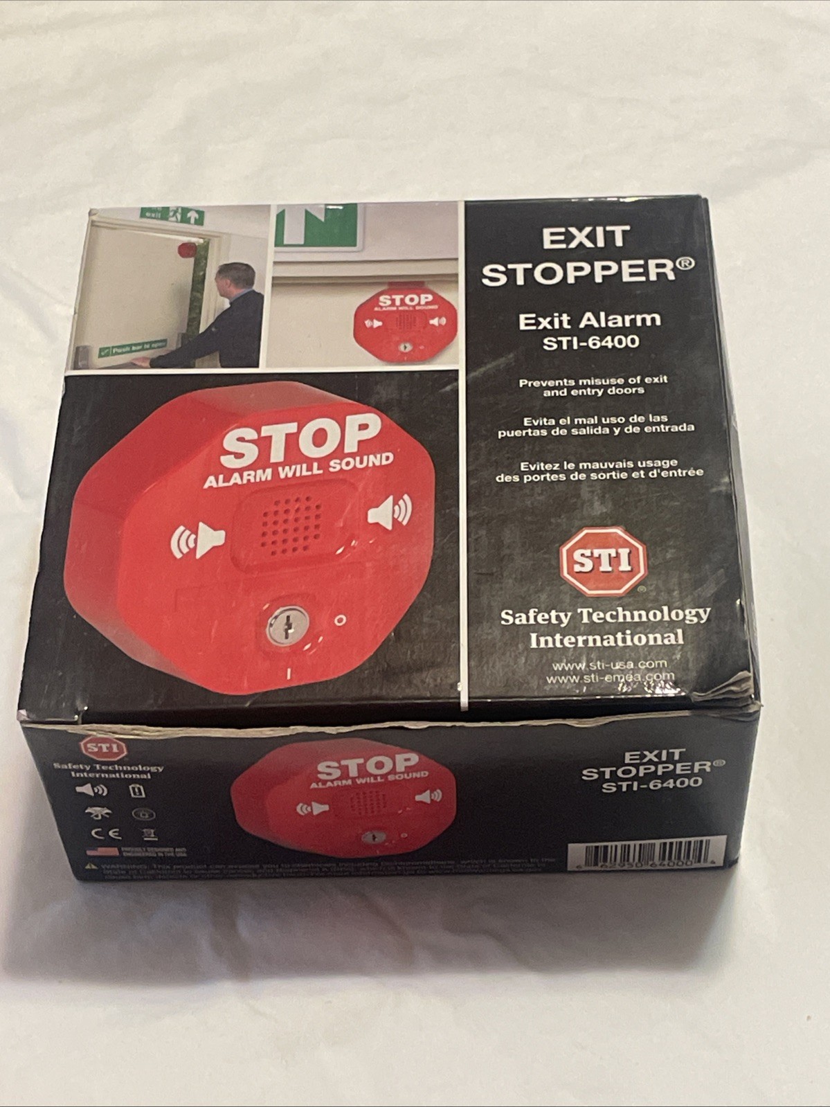 Safety Technology International STI-6400 Exit Stopper Exit Alarm NEW