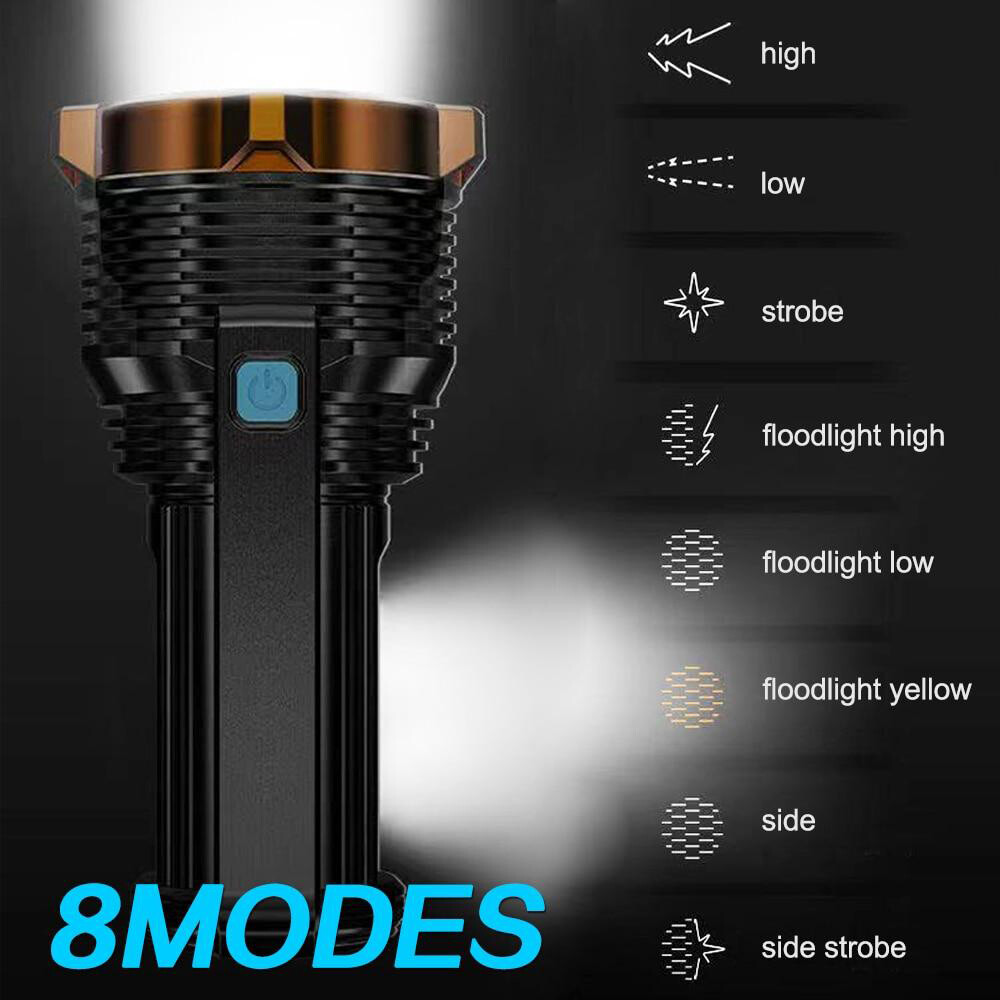 12000000LM LED Flashlight Tactical Torch Lamp Worklight USB Rechargeable Light