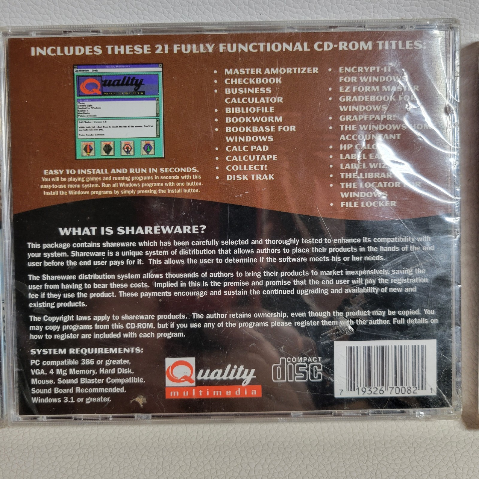 3 Vintage Shareware Cd-Rom Business Essentials, Utilities, Working World