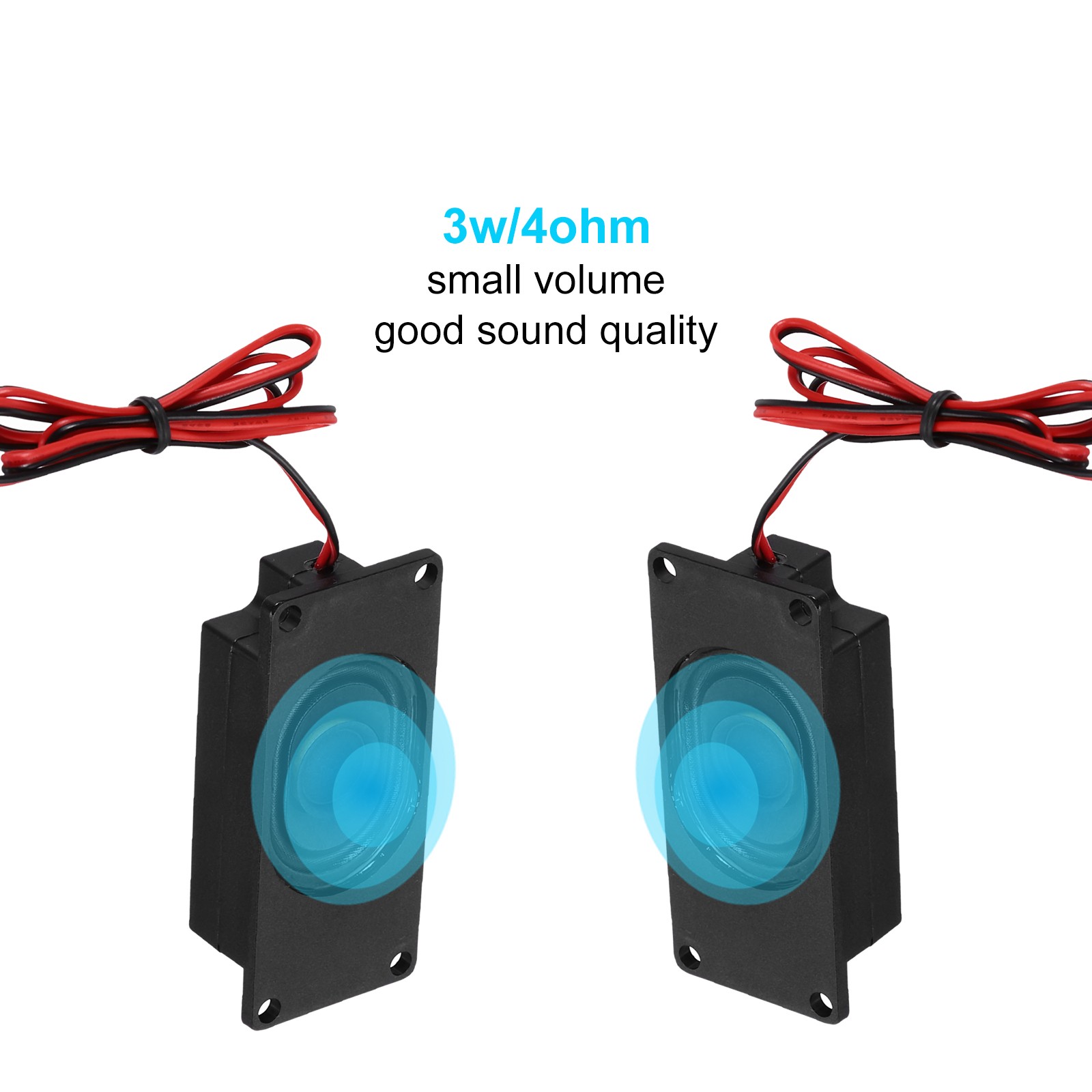 6 Pack 3 Watt 4 Ohm Single Mini Speaker with ST-PH 2.0 Terminal Wire