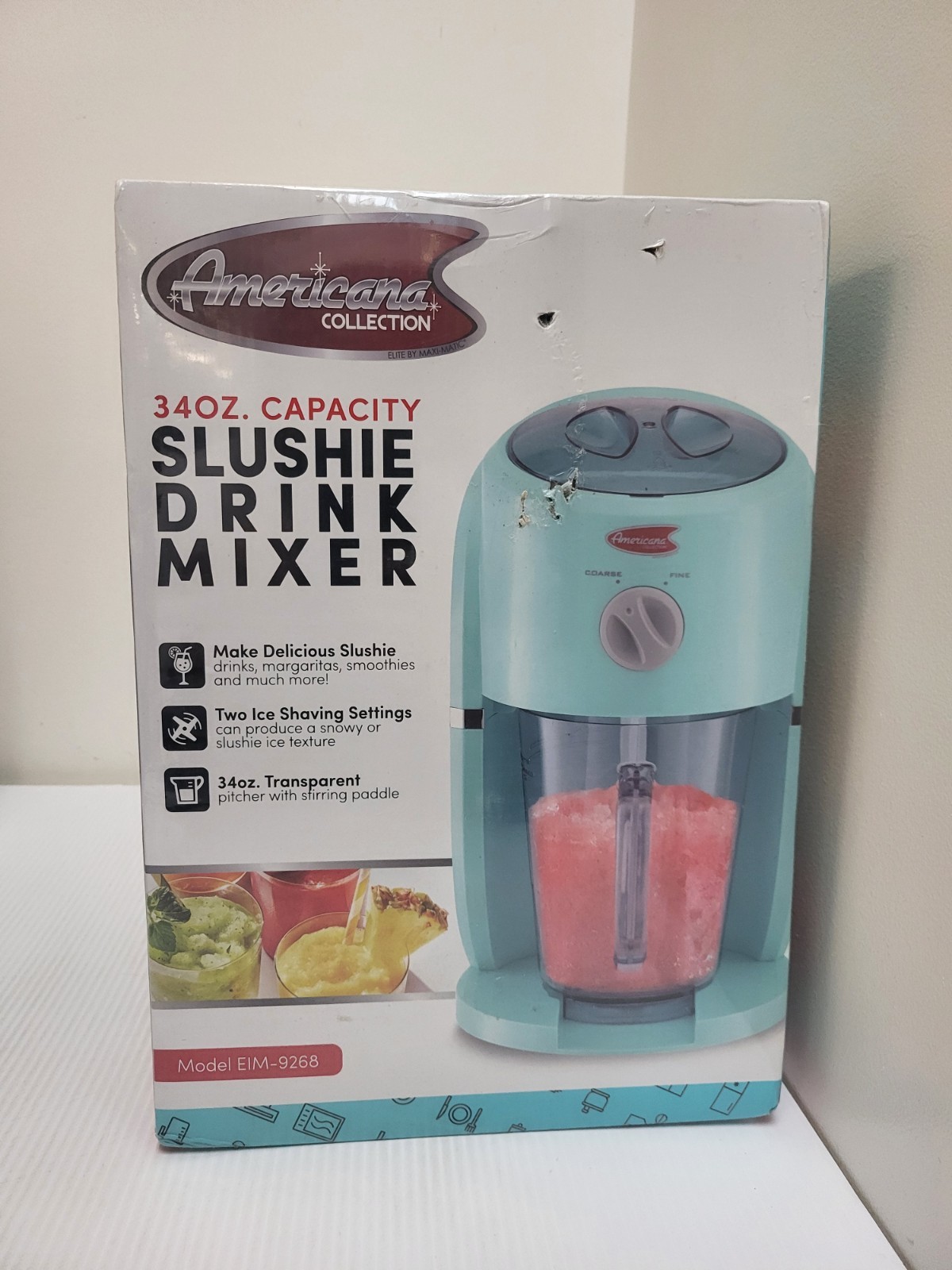 Americana Collection Slushie Drink Mixer - 34oz Light Blue EIM-9268