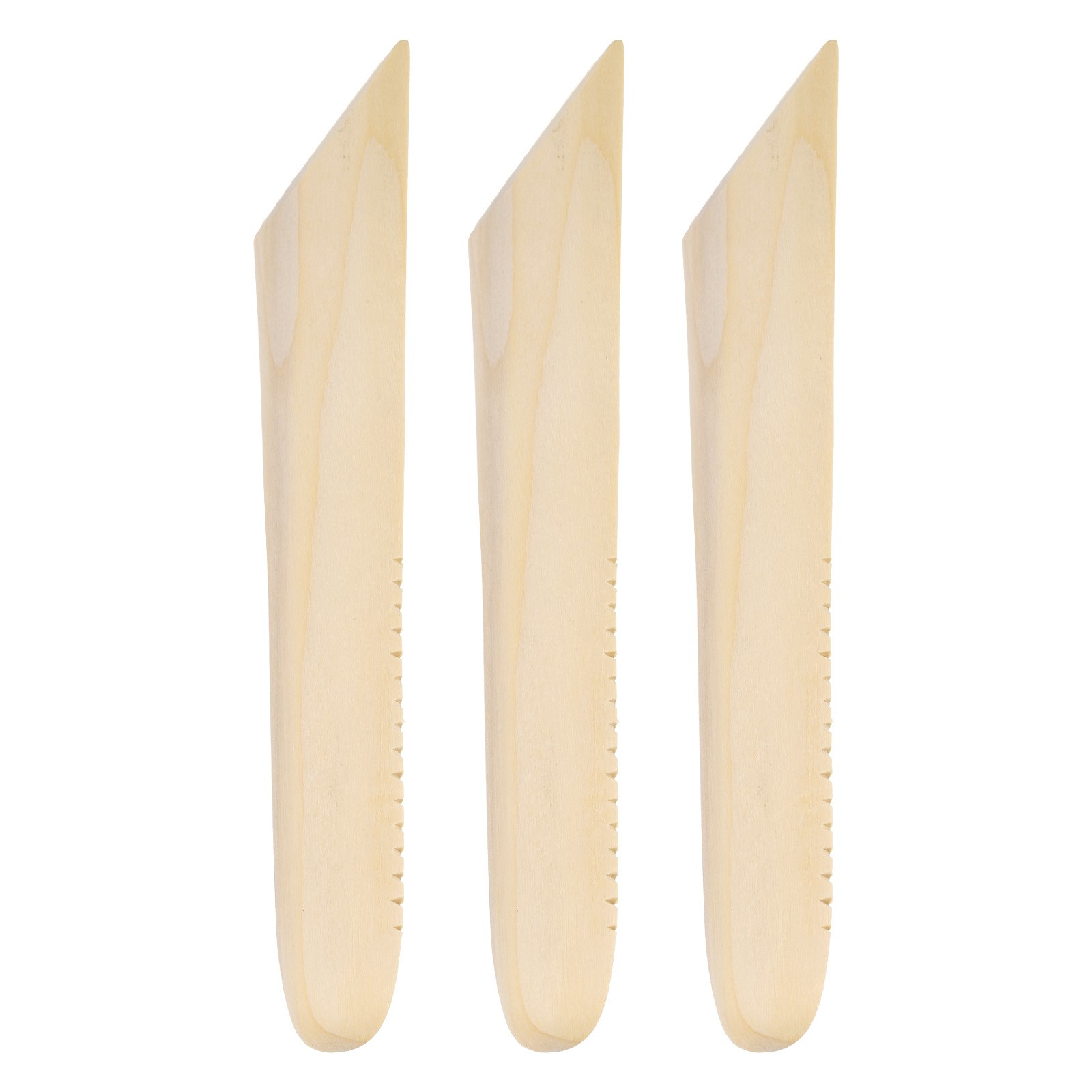 3pcs Pottery Ribs 18cm x 3.3cm Wooden Clay Ceramic Sculpting Tools