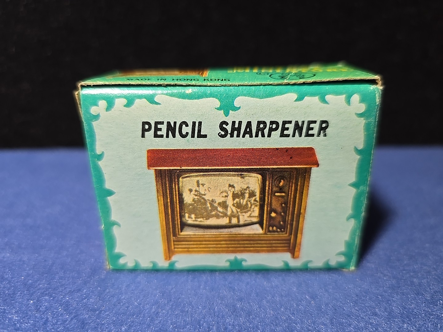 Vintage NOS Die Cast Bronze Miniature Television Pencil Sharpener
