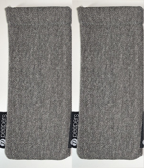 (2) Peepers Tweed Squeeze Spring Shut No Scratch Reading Glasses Soft Case Pouch