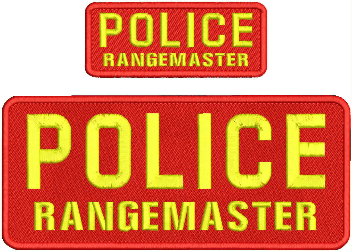 POLICE RMR  EMB PATCH 4X10 & 2X5 HOOK ON BACK YELLOW ON RED