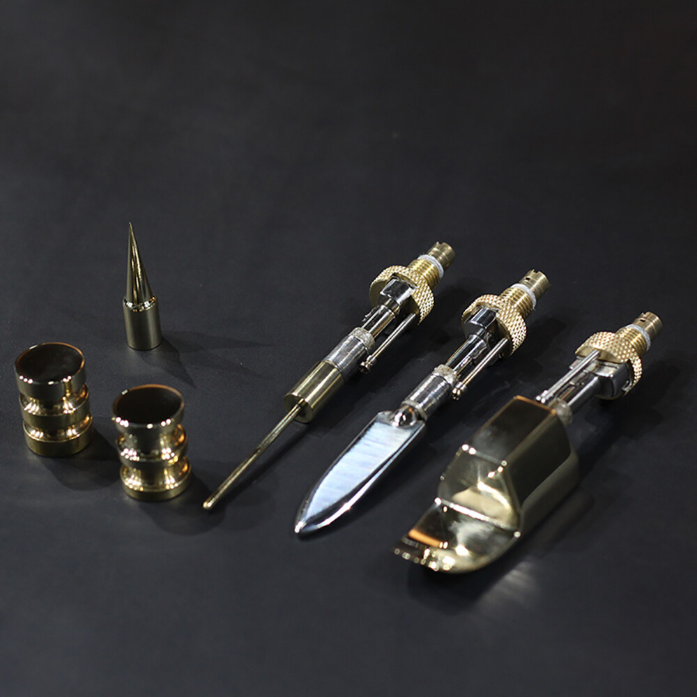 9Pcs Leather Electric Metal Special Hot Edge Head Set With Base Leather Tools