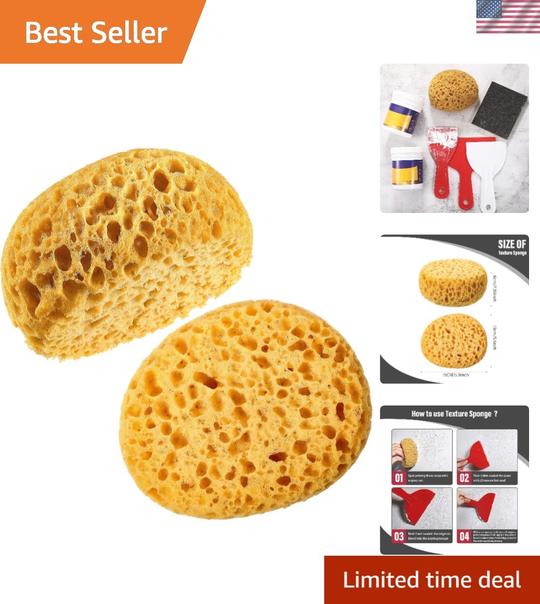 Durable Knockdown Texture Sponge Set – Ideal for Walls and Ceilings Repair