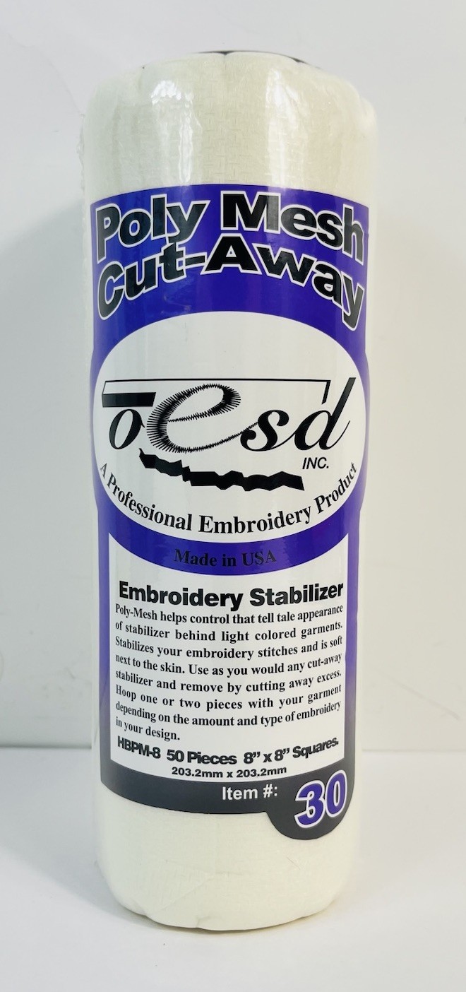 OESD Poly Mesh Cut Away Embroidery Stabilizer 50 Pieces of 8" x 8” Squares