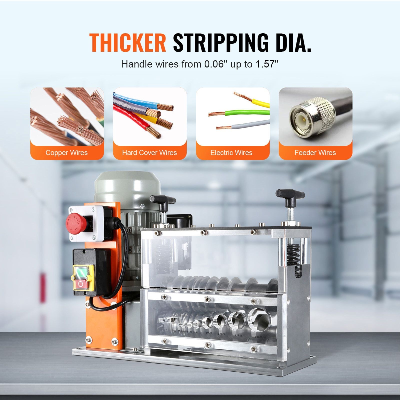750W Automatic Wire Stripper 0.06-1.57in 10 Channels Visible Depth
