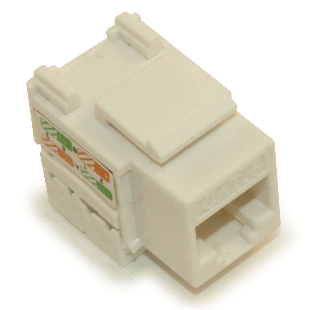 Keystone Jack Insert/Punch-down - Cat 6 RJ45 Networking  White