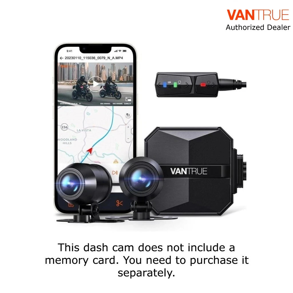 Vantrue F1 Motorcycle 4K Dual Dash Cam | Authorized Dealer