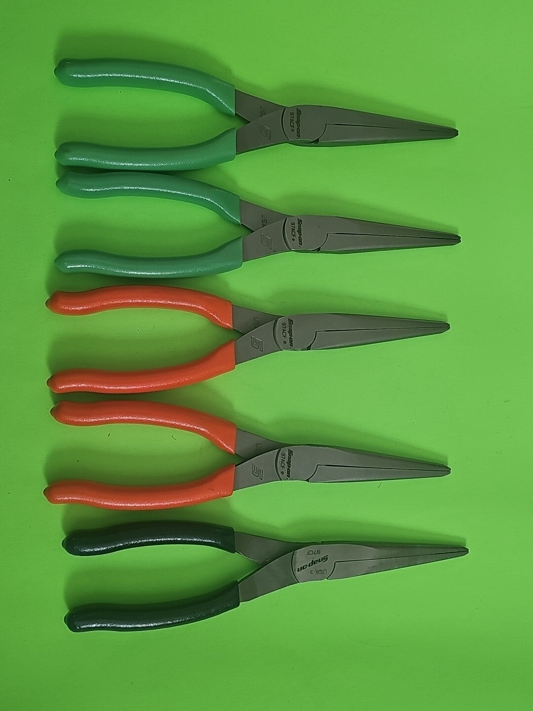 Snap On 97ACF 8" Long Soft Grip Needle Nose Pliers
