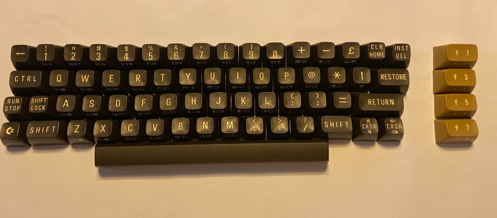 Commodore Vic 20 Early Model Keycaps, Key Stems, and Springs