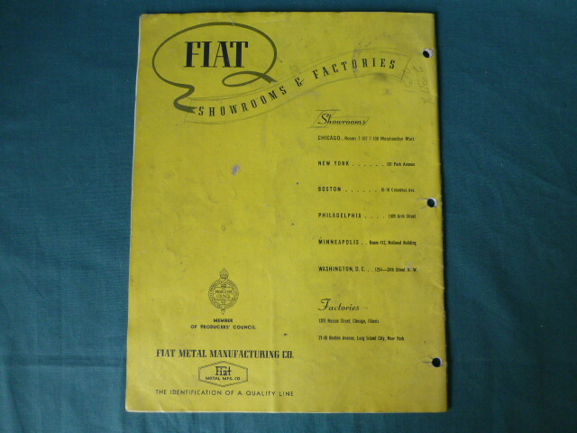 1940 Fiat Shower Cabinets Catalogue