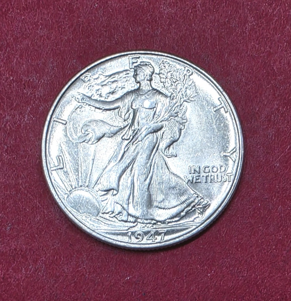 1947-P Walking Liberty Half Dollar Double Die Reverse High MS Condition.