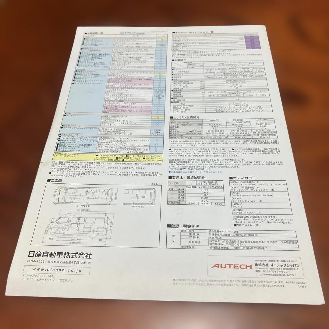 Catalog AUTECH Nissan Caravan Field Base X 2002