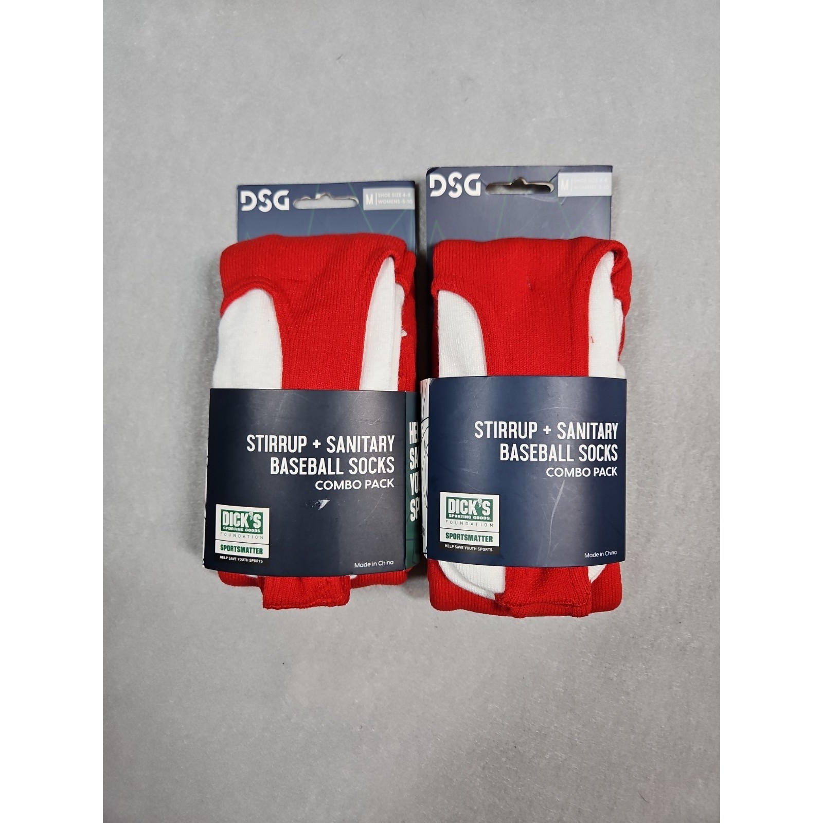 DSG Womens Red Stirrup & Sanitary Baseball Socks Womens Size 5-10 - Lot of 2
