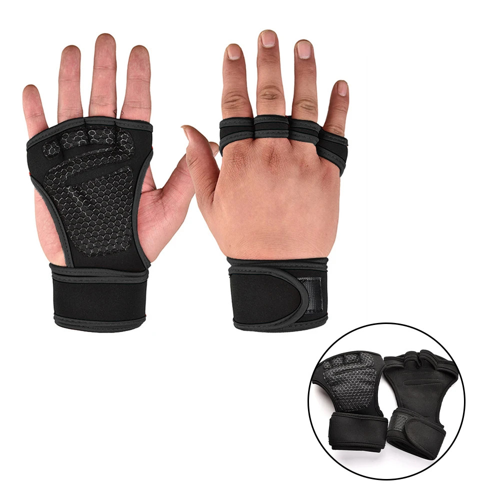 Weightlifting Training Gloves Fitness Sports Body Building Gym Hand Wrist Palm P