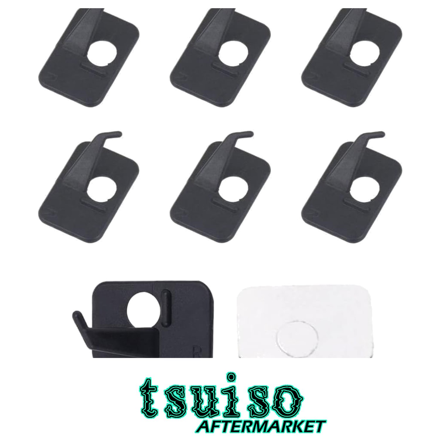 6pcs Black Adhesive Arrow Rest for Recurve Bow - Right & Left Hand Performance