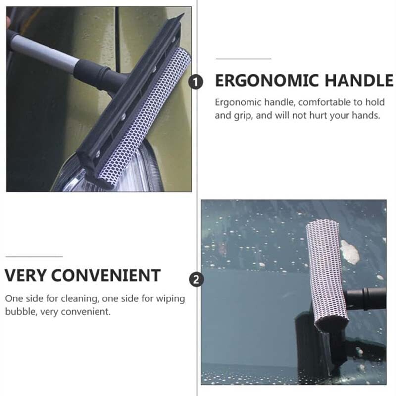 Handle Windshield Squeegee Scraper Wiper Double Surface Cleaner Car Window Brush