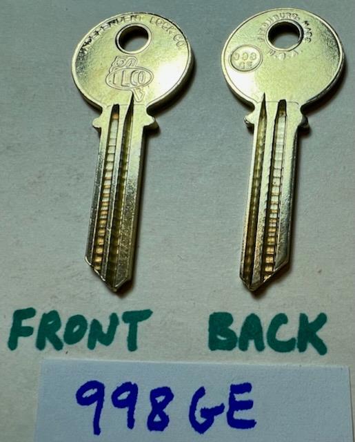 Vintage 1980s NOS ILCO 998GE key blanks new old stock GE Y82 8GE