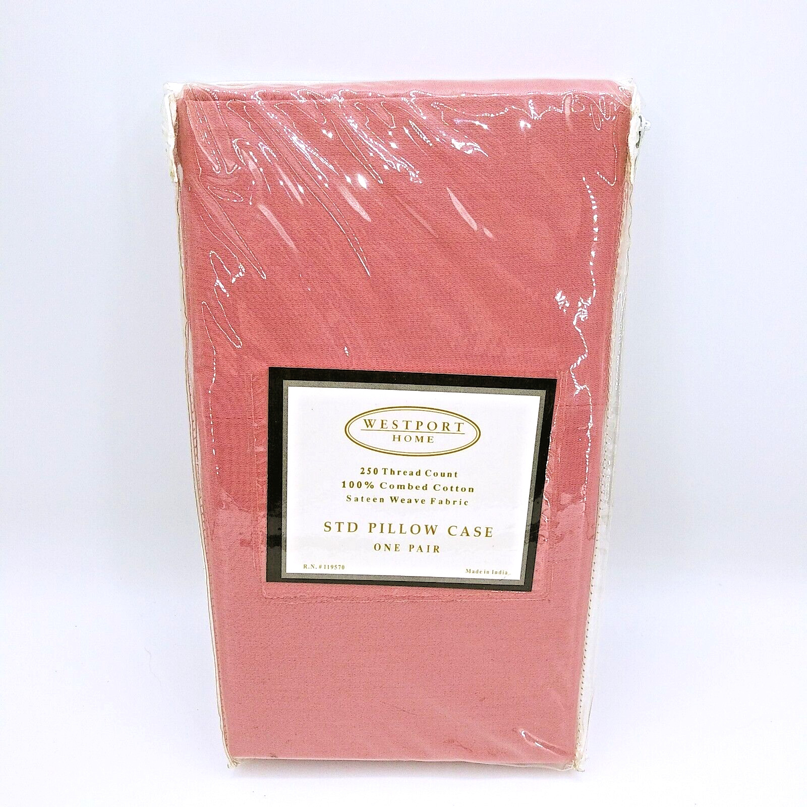 Westport Home Pillowcase Combed Cotton 250 Thread Count Sateen Weave One Pair