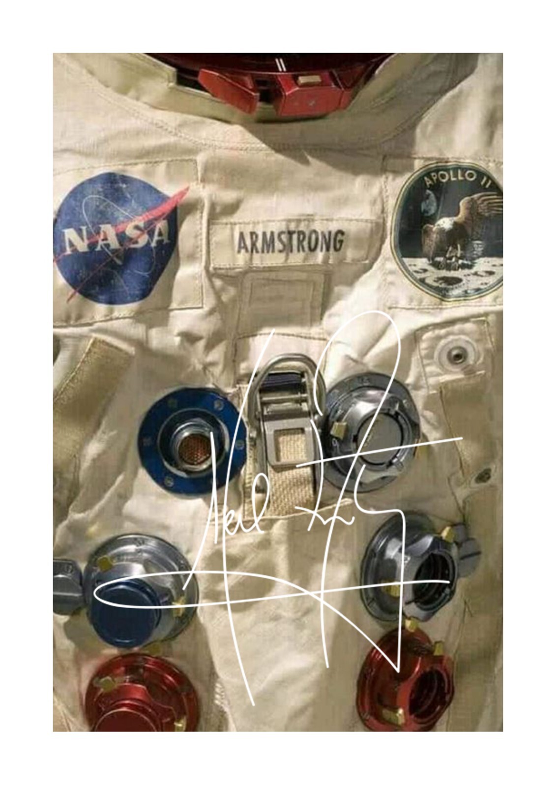 Apollo 11 Neil space suit Armstrong A4 repro signed poster choice of frame