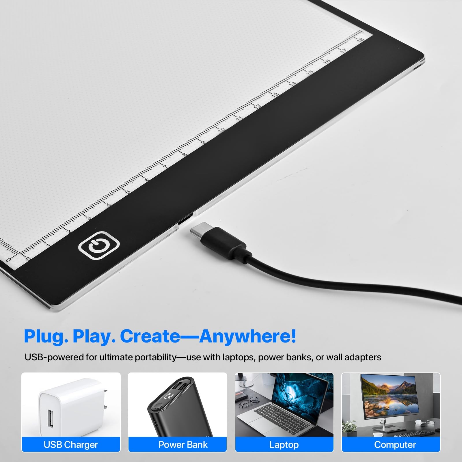 A4 LED Light Box for Tracing and Drawing - Ultra Thin Adjustable