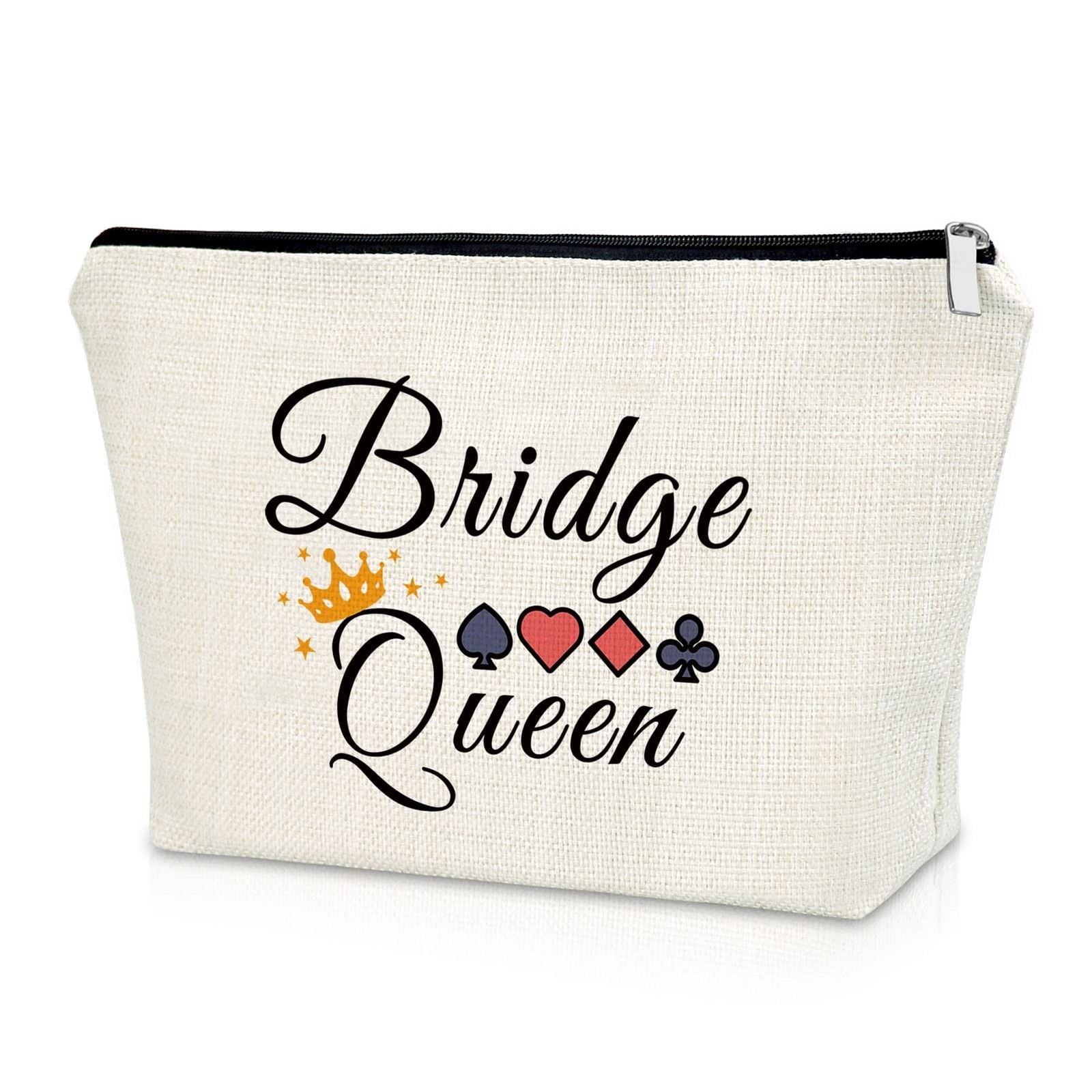 Sazuwu Bridge Gifts for Women Makeup Bag Bridge Game Gifts for Friend Bridge ...