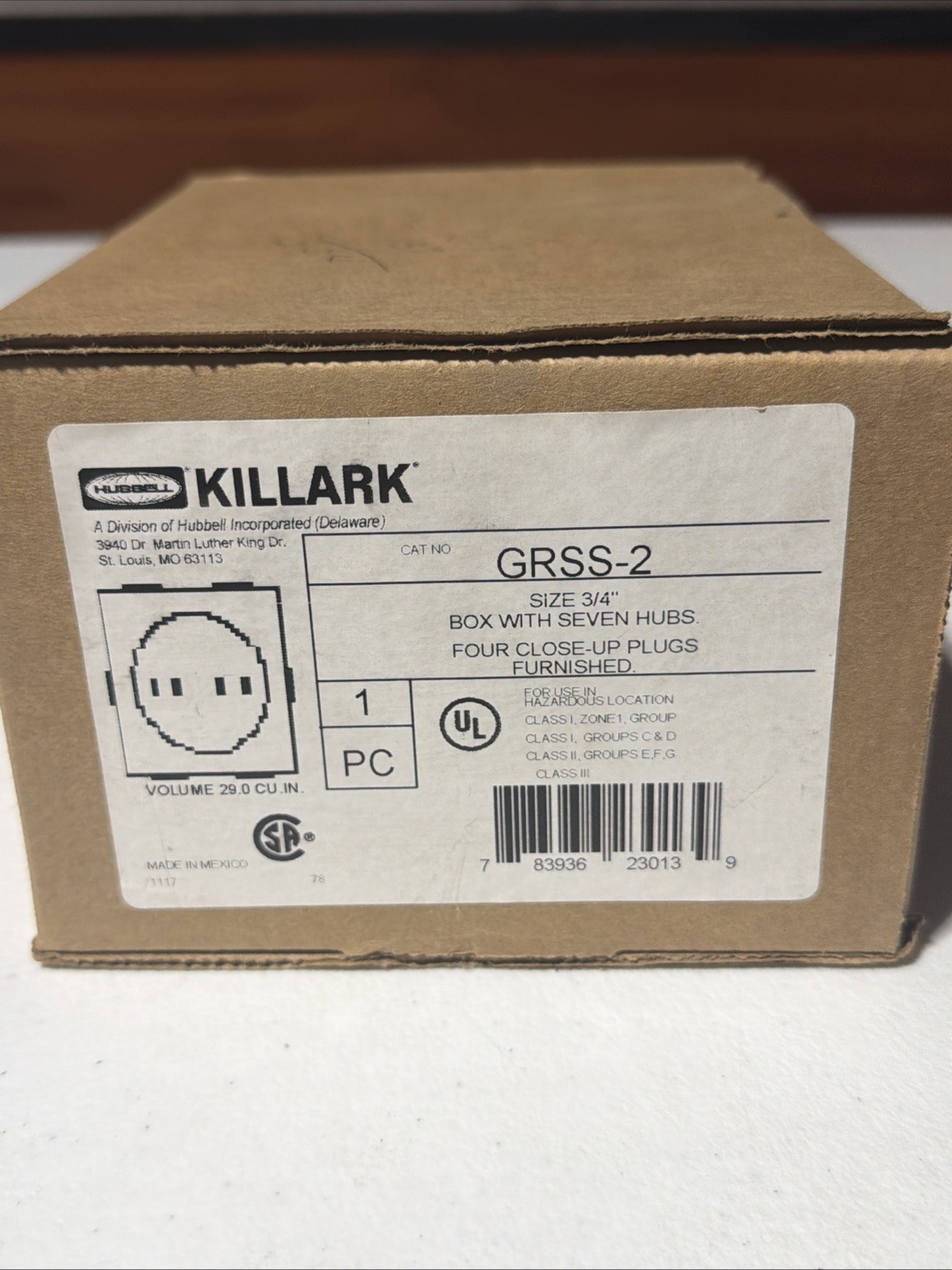 New In Box Killark Explosion Proof Junction Box GRSS-2