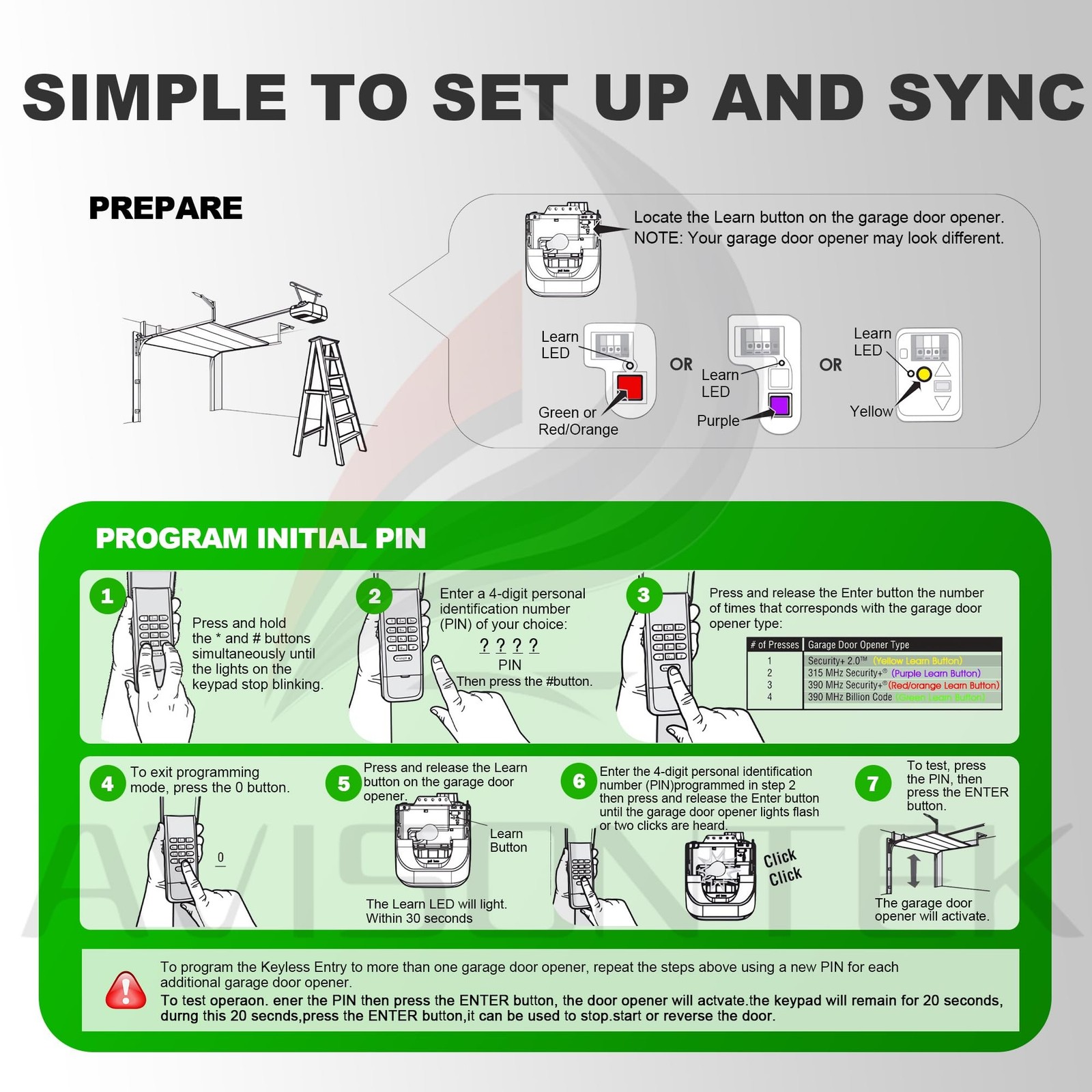 LiftMaster 877Max 877LM Universal Garage Door Opener Keypad [12 Year Warranty]