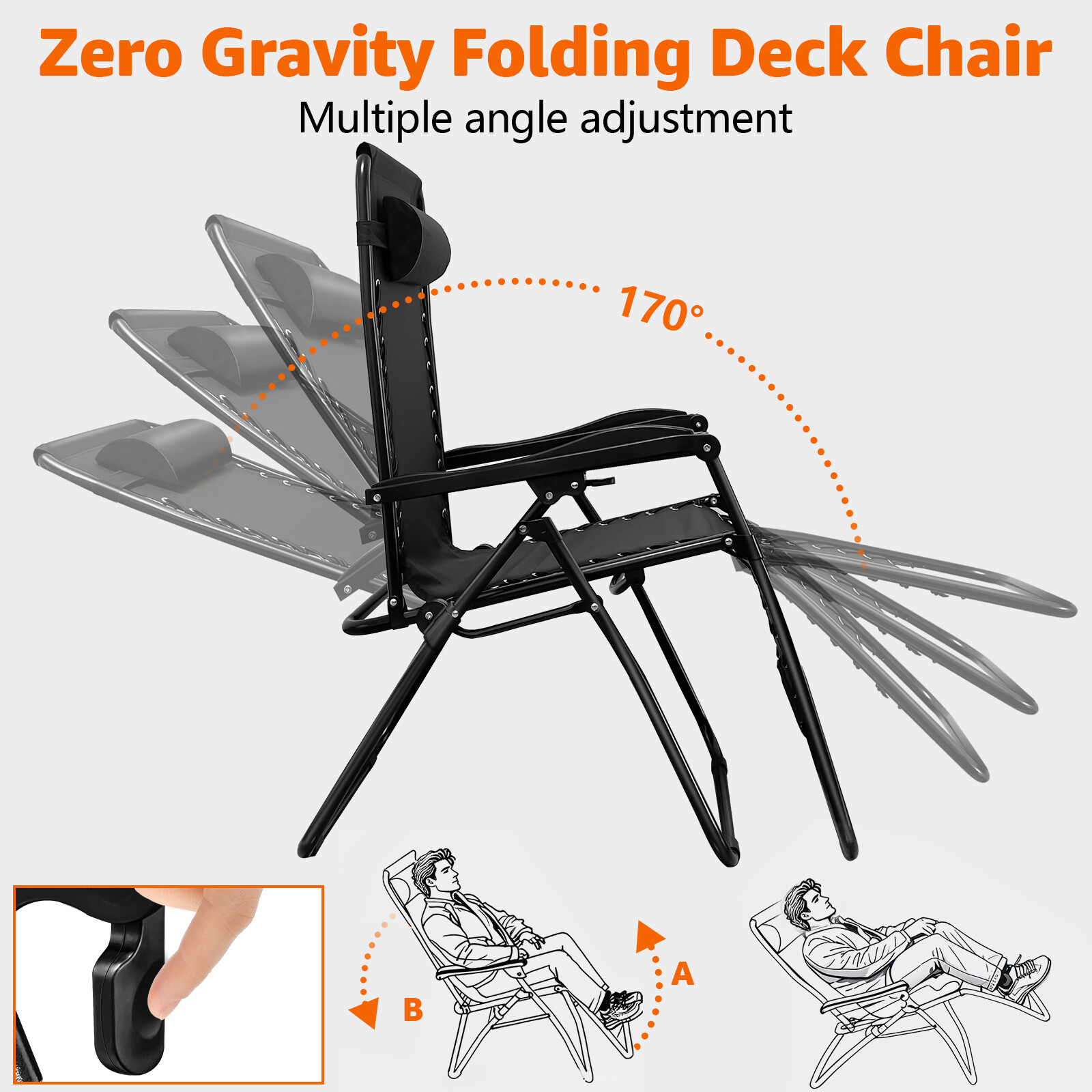 Zero Gravity Bunk Chair - Stackable Space-Saving Design for Small Balconies