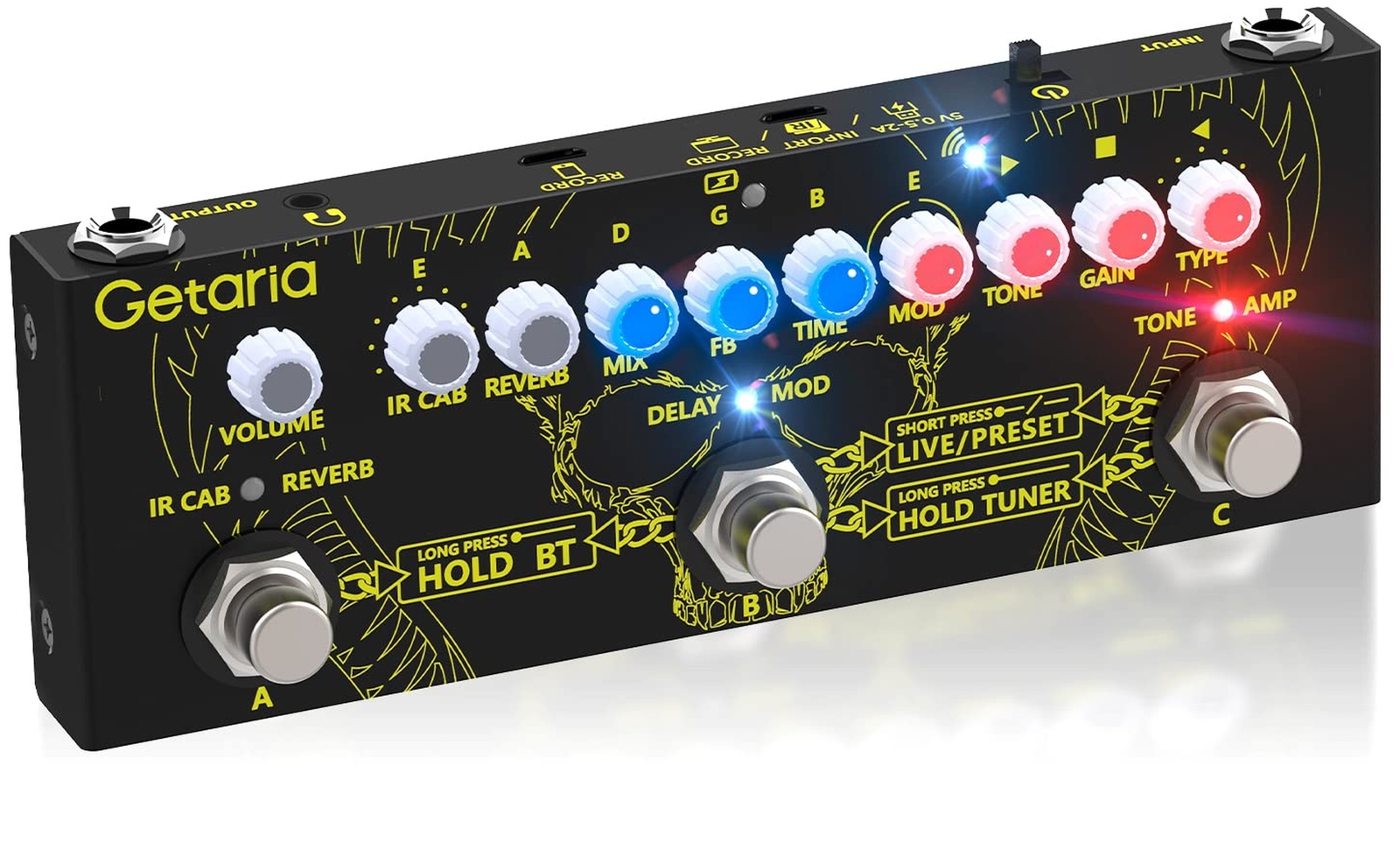 Getaria IR Cab Electric Multi Effects Processor Delay Reverb Guitar Overdrive...