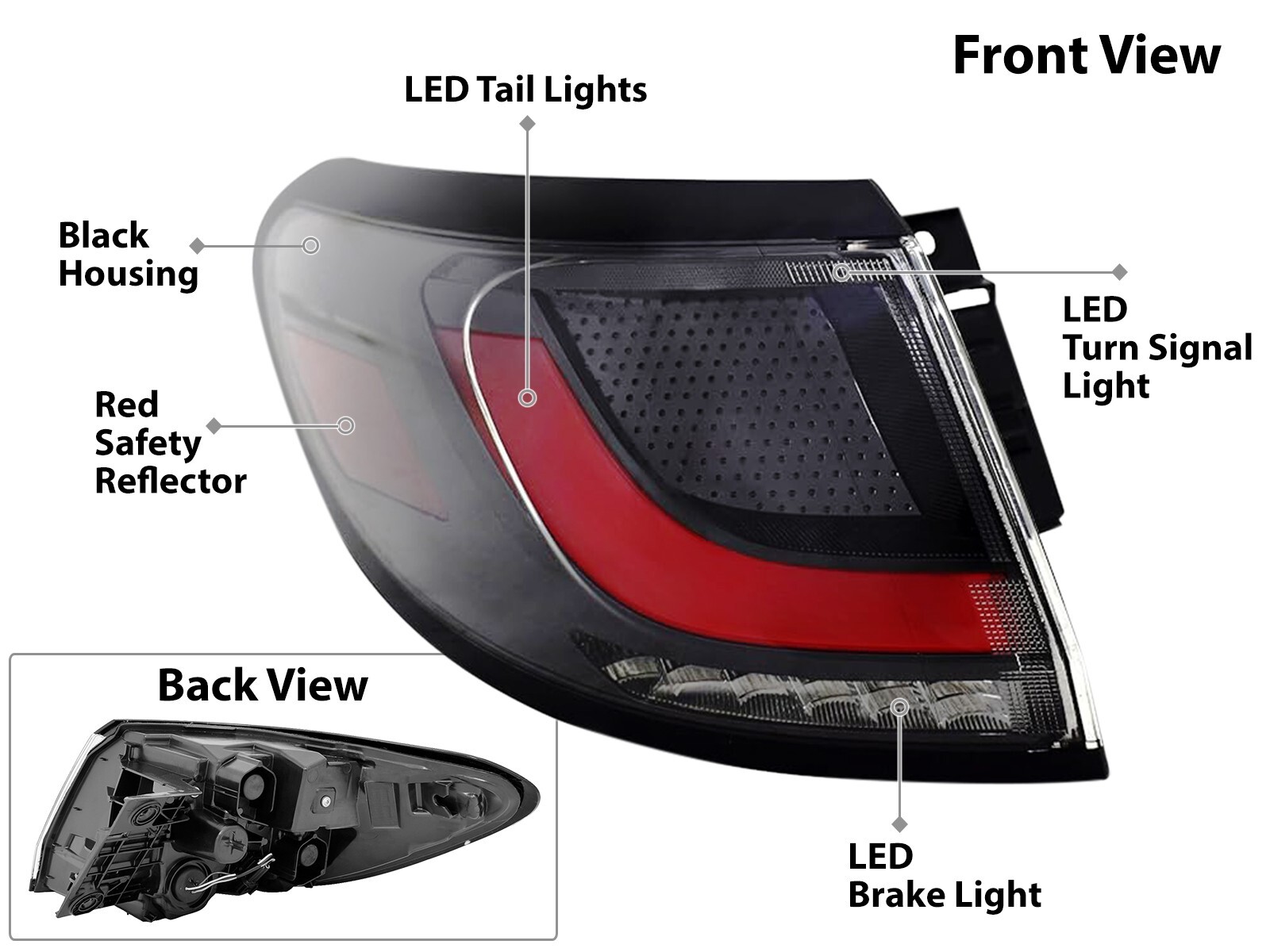 All LED Tail Lamps 2023 - 2025 Honda HR-V Outer Driver Left Side HO2804125