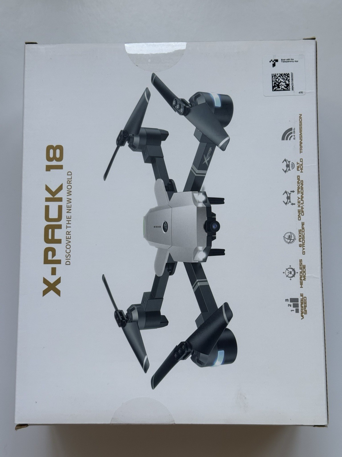 Attop X-Pack 18 Foldable Drone w/ Camera NEW Sealed + 2 Extra Batteries