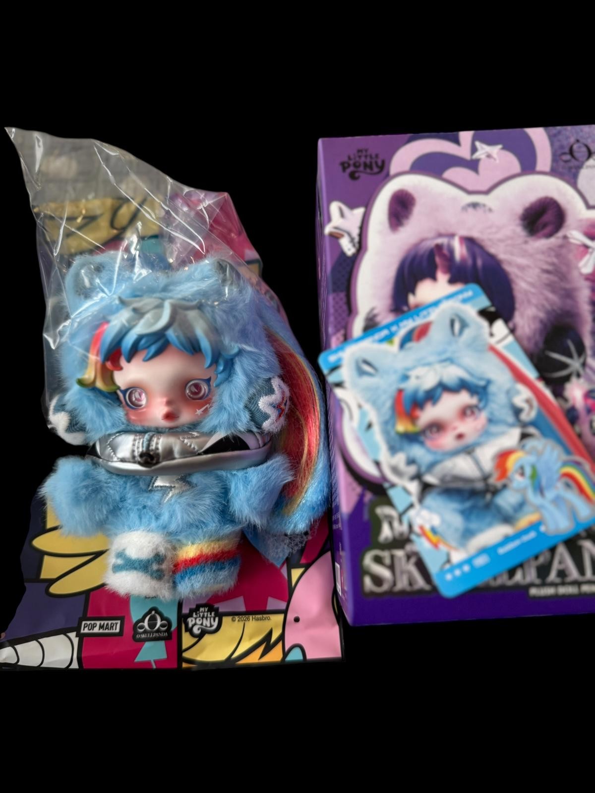 POPMART Skullpanda x My Little Pony Rainbow Dash Plush Pendant - Authentic