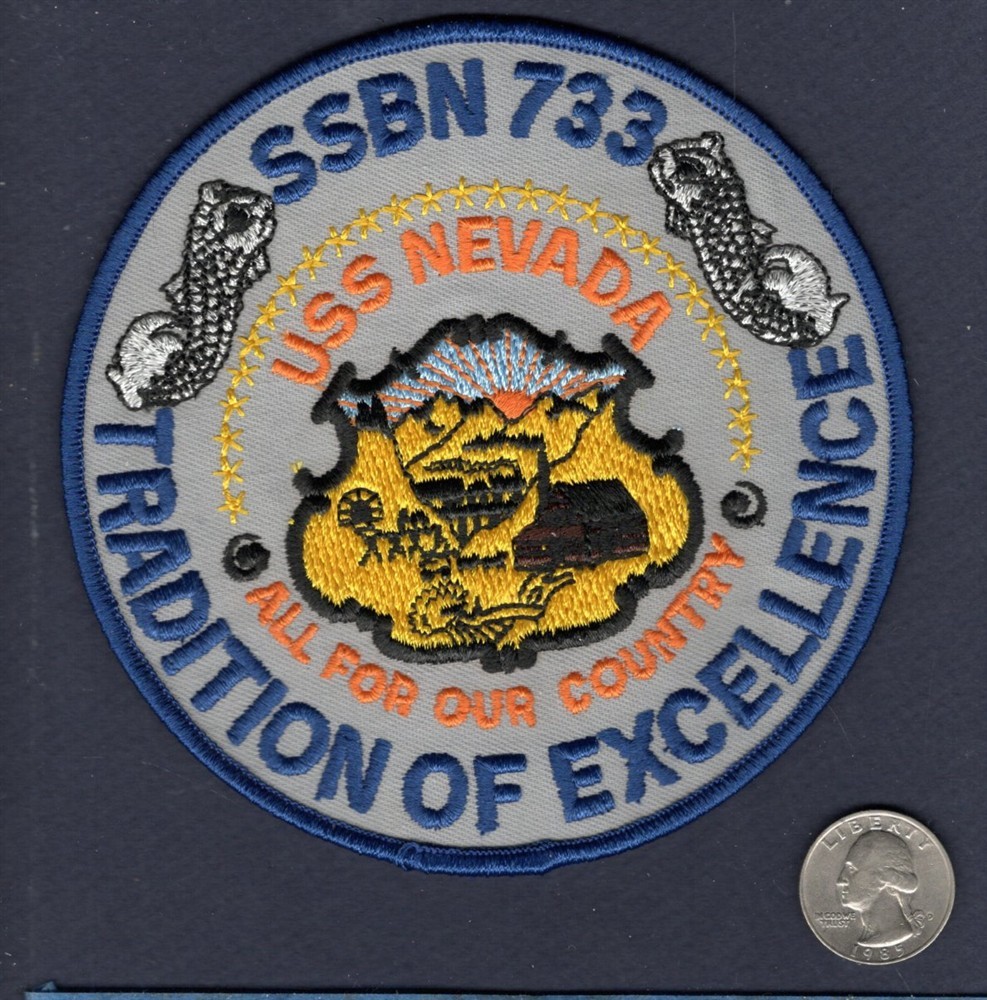 Original SSBN 733 USS NEVADA US NAVY Nuclear Submarine Squadron Cruise Patch