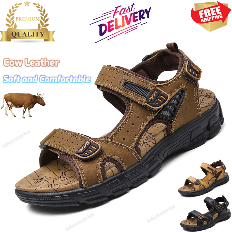 Mens Leather Fisherman Sandals Walking Shoes Trekking Hiking Beach Sports Size