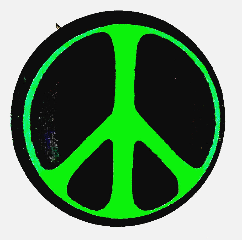 PEACE SIGN BUTTON  - An ORIGINAL 1964 Peace Demonstration Pinback Button: GREEN